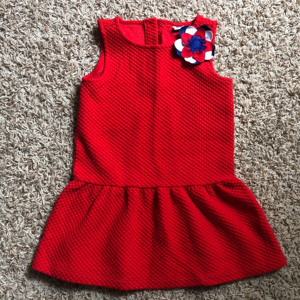 Janie and Jack Toddler Girl Red Quilted Dress Sa 3